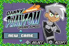 Danny Phantom The Urban Jungle title screen for GameBoy Advance